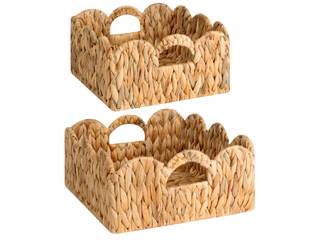 StorageWorks Scalloped Wicker Basket, Woven Baskets for Storage, Rattan Baskets with…