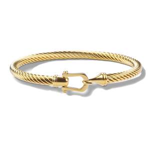 Twisted Cable Bracelet Stylish Fine Stainless Steel Cable Cuff Bracelet with Hook Clasp…