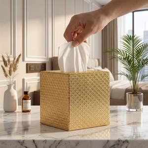 Gold Tissue Box Cover,Tissue Box Cover Square,Gold Tissue Box Holders,Tissue Holder for…