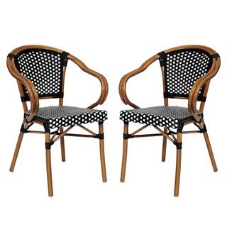 Flash Furniture Bordeaux Indoor/Outdoor Commercial Bistro Stack Chair - Arms…