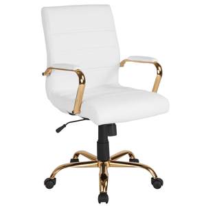 Flash Furniture Whitney Mid-Back Swivel LeatherSoft Desk Chair with Padded Seat and…