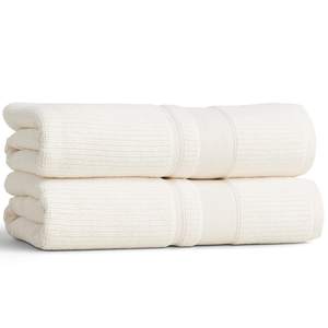 Preston Lane Douro Bath Towels 2 Pack, 54.25 x 26.5 in, Alabaster | 100% Cotton Bath…