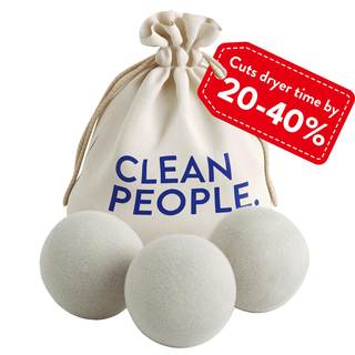 The Clean People 100% New Zealand Wool Dryer Balls - 3 Pack - for Laundry, Fabric…