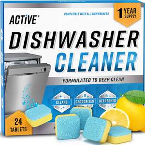 Dishwasher Cleaner And Deodorizer Tablets - 24 Pack Deep Cleaning Descaler Pods for Dish…