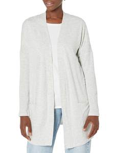 Amazon Essentials Women's Relaxed-Fit Ultra-Lightweight Open-Front Cardigan Large Grey…