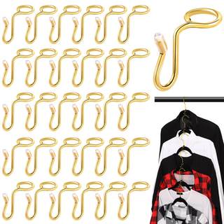 Sratte 50 Pieces Clothes Hanger Connector Hooks, Metal Clips Extender Hooks for Velvet…