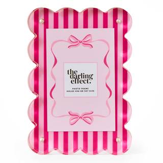 The Darling Effect Sweetheart Stripes Rectangle Scalloped Acrylic Frame