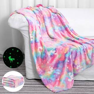 SALIMAH Glow in The Dark Blanket Unicorns Gifts for Girls, Toys for Girls Age 2 3 4 5 6 7…