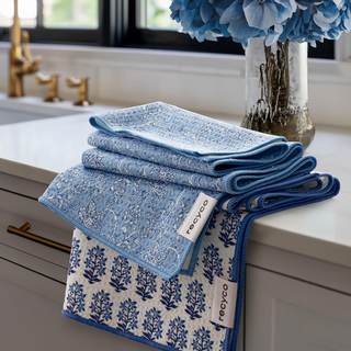 RECYCO Waffle Kitchen Towel Set of 2 - Quick Dry Microfiber Sustainable Dish Towels…