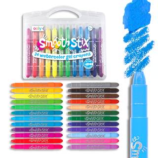 Ooly Smooth Stix Watercolor Gel Crayons, Set of 24 | Ages 3+, Easy-Grip Twist-Up with…