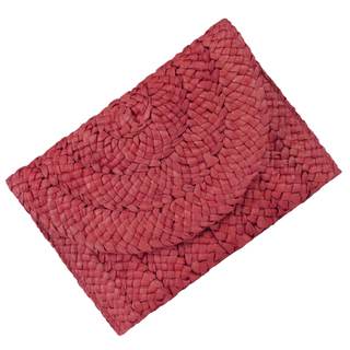 Straw Clutch Bag for Women Envelope Woven Clutch Handbag Summer Beach Purse Red