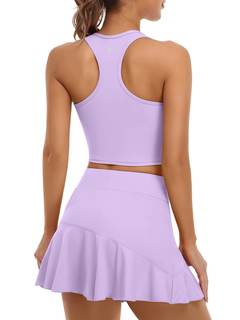 ATTRACO Women 2 Piece Tennis Dress with Shorts Golf Skirts with Pockets | Built-in…