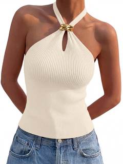 LILLUSORY Women's Halter Tops Going Out Summer Racerback Date Night Outfits | Sleeveless…