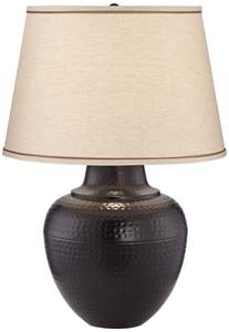 Brighton 27 1/4" Tall Table Lamp Hammered Pot Warm Bronze Brown Farmhouse | Rustic…