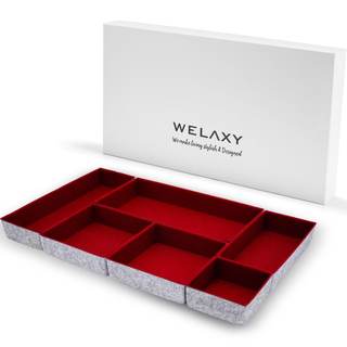 Welaxy Deluxe drawer organizers multi-purpose storage box junk bins for office home…