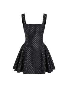 CIDER Womens Polka Dot Going Out Dress Cute Summer Date Night Square Neck Sleeveless Mini…