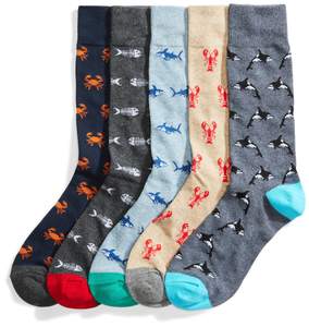 Amazon Essentials Men's Comfortable Patterned Dress Crew Socks, 5 Pairs Shoe Size: 8 - 12…