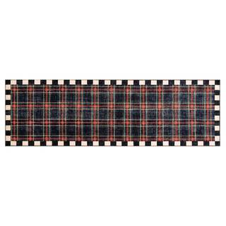 MACKENZIE-CHILDS Washable Rug, Decorative Indoor Rug, 2'6" x 8' Runner, Stewart Tartan…