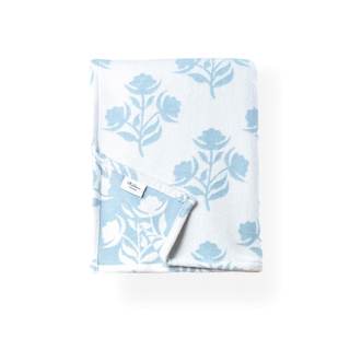Hofdeco Premium Coastal Decorative Throw Blanket for Patio Couch Sofa, Baby Blue Floral…