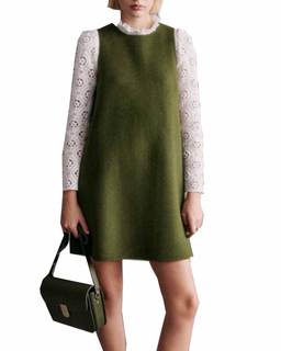 YEXPINE Women's Casual Loose Tank Dress Crew Neck Sleeveless Shift Mini Dress Green Small