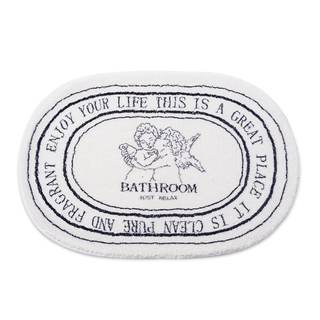 White Cute Oval Bath Rug 20x32in, Machine Washable Soft Angel Bath Mat | Plush carpet…