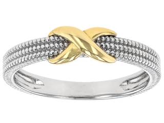 JTV Infinity Ring - Sterling Silver & 18K Yellow Gold Over Silver | Polished and textured…