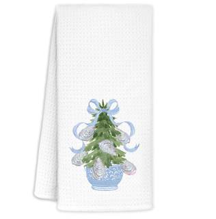 Chinoiserie Oyster Blue Tree Dish Hand Towels for Kitchen Bathroom, Beach Oyster Gifts…