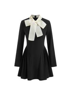CIDER Long Sleeve Bow Knotted Elegant Dress Women's A-Line Casual Dresses with Pockets…