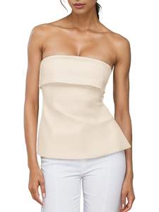 Strapless Tube Tops for Women Going Out Bandeau Trendy Summer | Fold Over, Side Split…