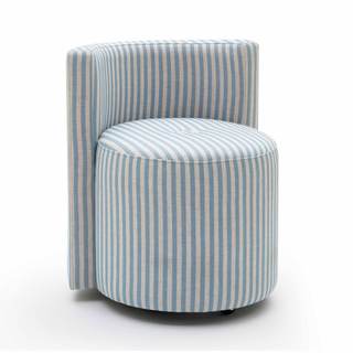 Tov Furniture Alyssa Blue Striped Linen Rolling Desk Chair Blue Textile