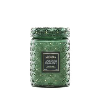 Voluspa Noble Fir Garland, Large Candle Jar, 18oz, Coconut Wax Blend, Scented Candles for…