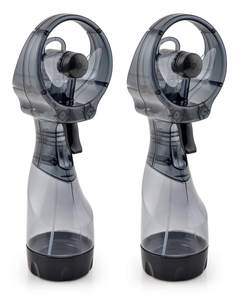 O2COOL Deluxe Handheld Misting Fan Battery Powered 2-Pack Grey | Yes