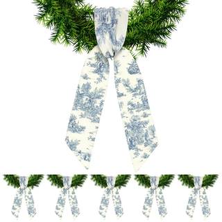 XunYee 6 Pcs Wreath Sash for Front Door Wreath Sash for Embroidery Monogram Garland Decor…