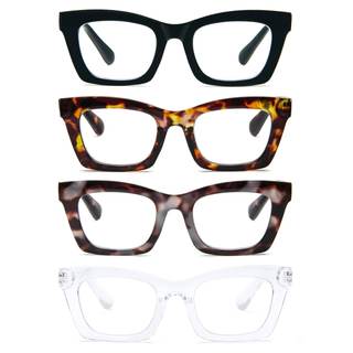 Reading Glasses for Women Style Oversized Square Spring Hinge Blue Light Blocking Glasses…