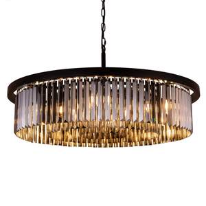 Wellmet Chandeliers for Dining Living Room, 33.5" Black Crystal Chandeliers | 9-Light…