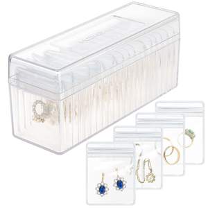 HOMEHIVE Acrylic Jewelry Box Organizer, Clear Jewelry Organizer and Storage with 20…