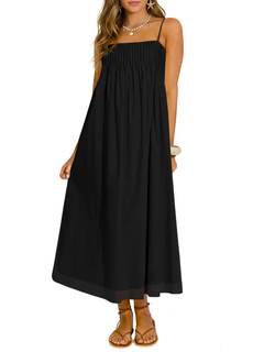 Wenrine Women's Summer Boho Maxi Dresses Spaghetti Straps Chiffon Sundress | Beach…