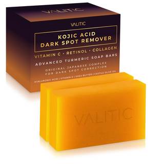 VALITIC Kojic Acid Dark Spot Remover Soap Bars with Vitamin C, Retinol, Collagen…