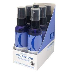 EO Hand Sanitizer Spray, 2 Ounce (Pack of 6), French Lavender, Sugarcane Derived Alcohol…