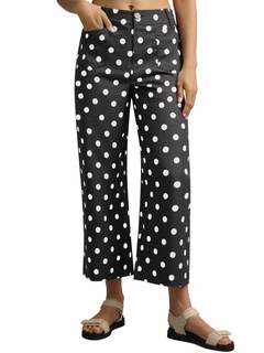 Tankaneo Womens Cropped Striped Jeans High Waisted Wide Leg Denim Pants | Straight…