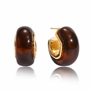 Fullpop Vintage Earrings for Women, Chunky 14K Gold Plated Resin Hoop Earrings…