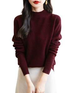 Chanyarn Women's 100% Merino Wool Seamless Sweater Mock Neck First-Line Ready to Wear…