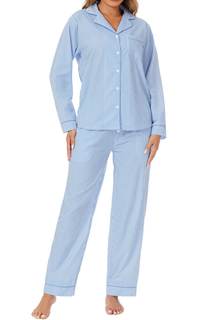 LUBOT 100% Cotton Pajamas for Women 2 Piece PJ Set Woven Poplin Ladies Button Long Sleeve…