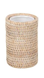 KOUBOO Rattan Bathroom Tumbler Toothbrush Holder Cup Organizer White-Wash | Removable…