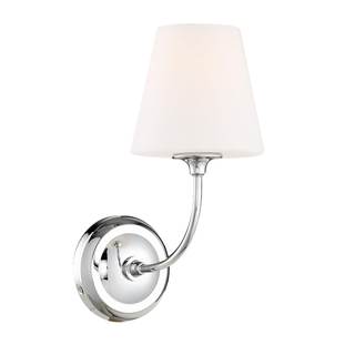Crystorama Libby Langdon Sylvan 1 Light Polished Chrome Sconce with Sconce with Glass…
