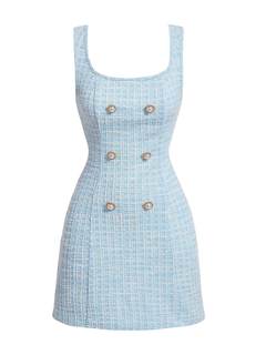 Floerns Women's Plaid Tweed Sleeveless Square Neck Elegant Work Mini Dress | Business…