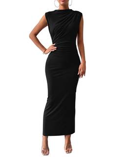BTFBM Women Ruched Bodycon Maxi Dresses Summer Casual | Sleeveless, Lightweight, Back…