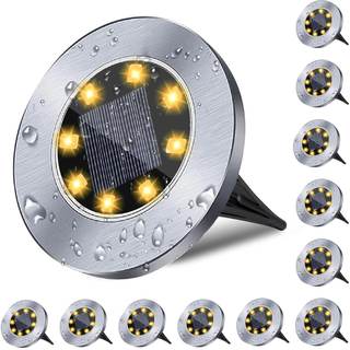 4.6 Inch Diameter Solar Ground Lights, Waterproof Solar Garden Lights, Outdoor Garden…