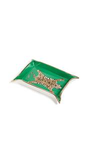 Jonathan Adler Women's Tiger Valet Tray 7" x 5" x 1" Green