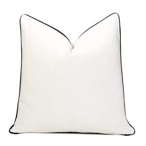 Luxury 20x20 Inch White and Black Velvet Throw Pillow Covers, Velvet with Contrast…